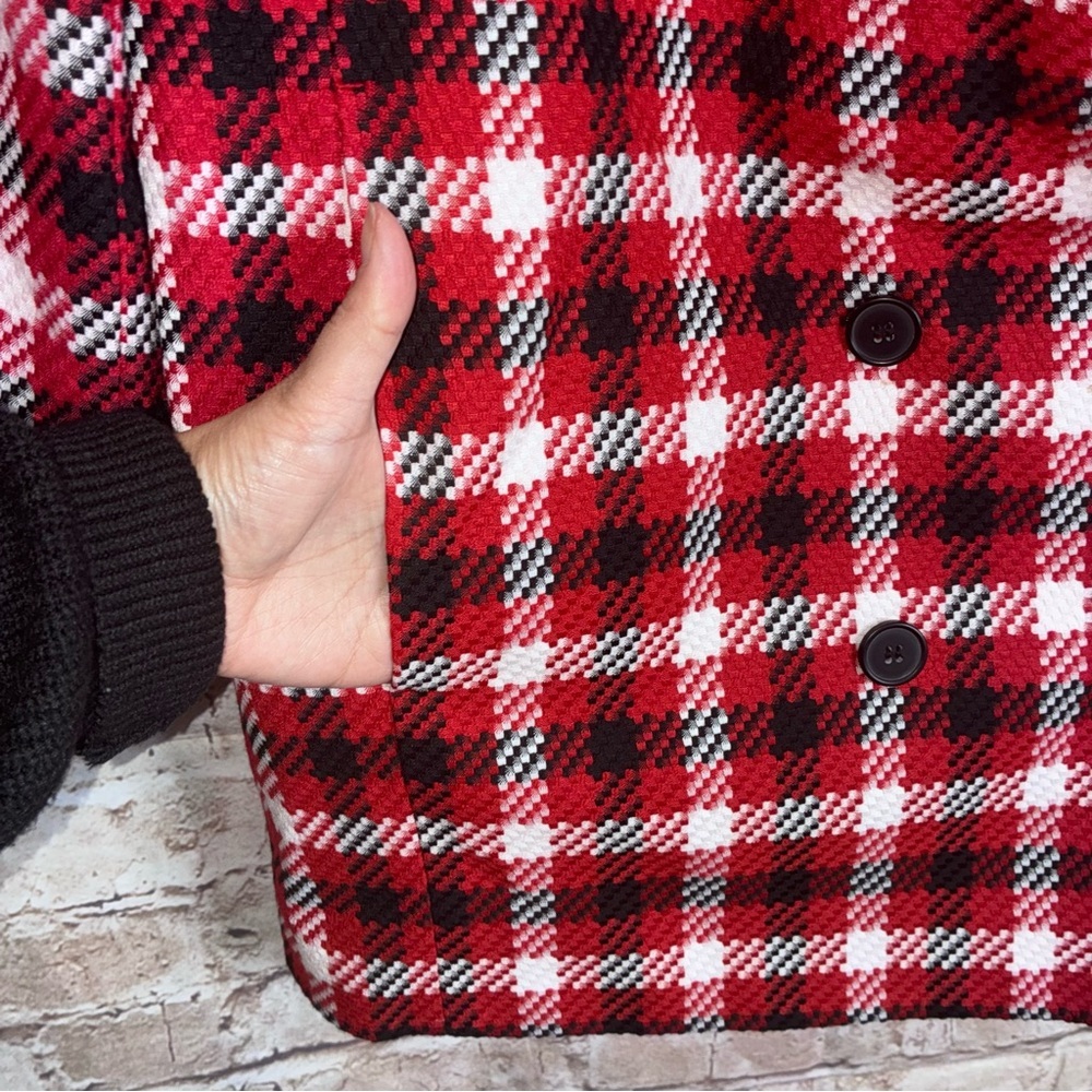 Just Female Holmes Red Check Blazer Size Medium - Picture 6 of 10